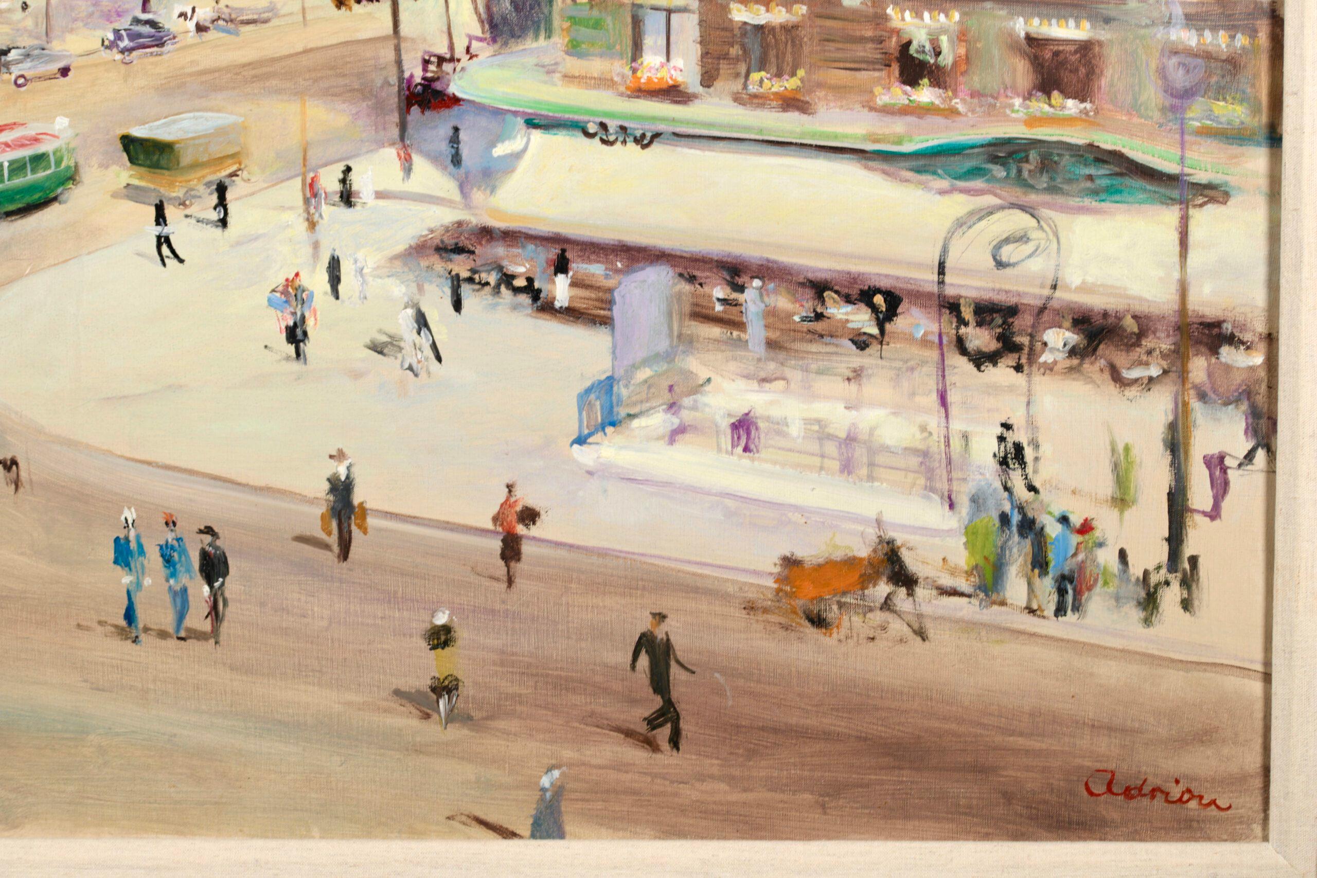 Les Grands Boulevards - Paysage de ville post-impressionniste - Huile de Lucien Adrion en vente 7