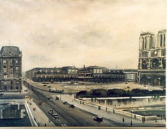 Lucien Adrion Oil on Canvas "Notre Dame de Paris"