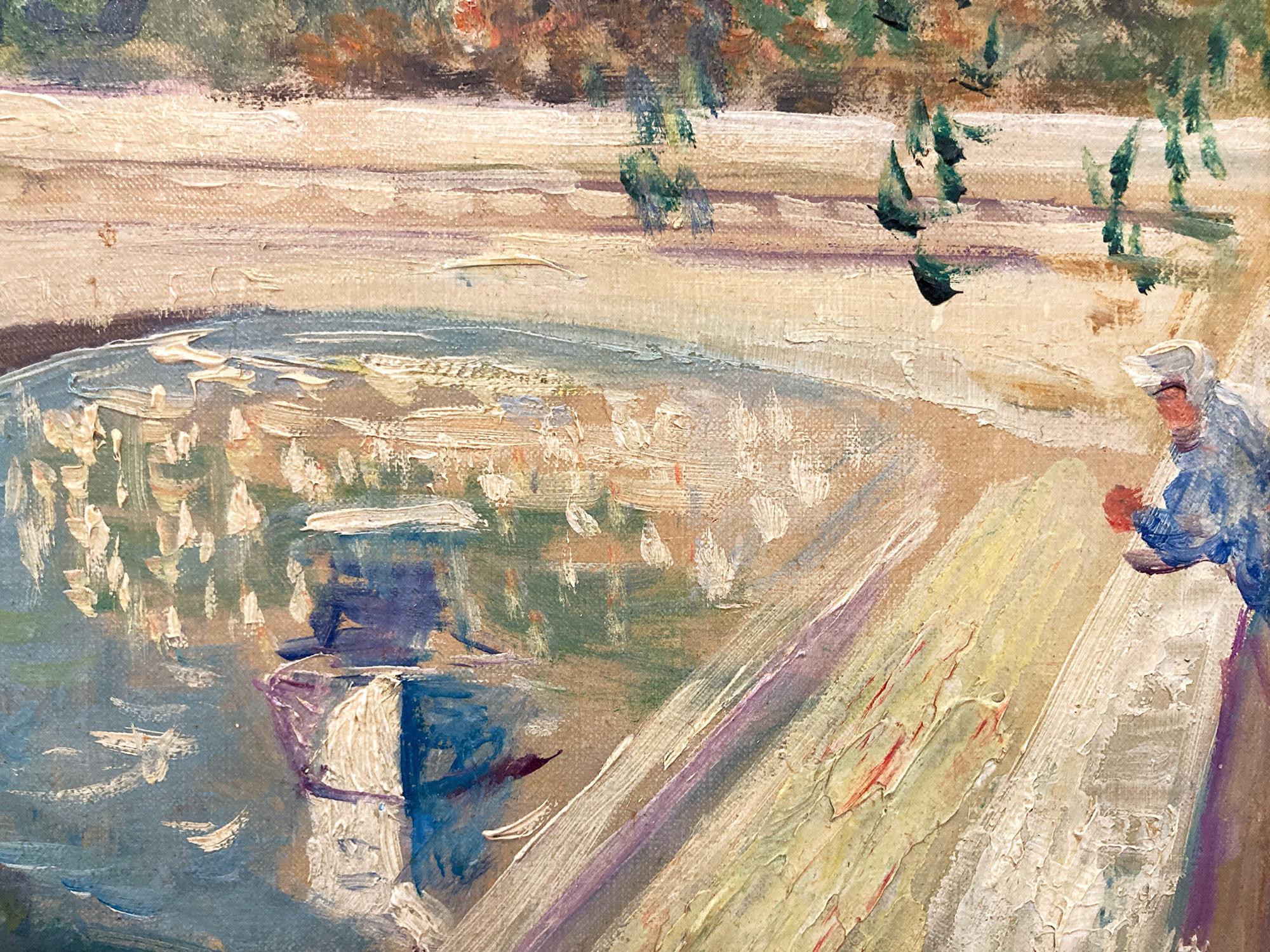 Peinture à l'huile post-impressionniste « Pont de la Concorde » en Seine à Paris  en vente 5