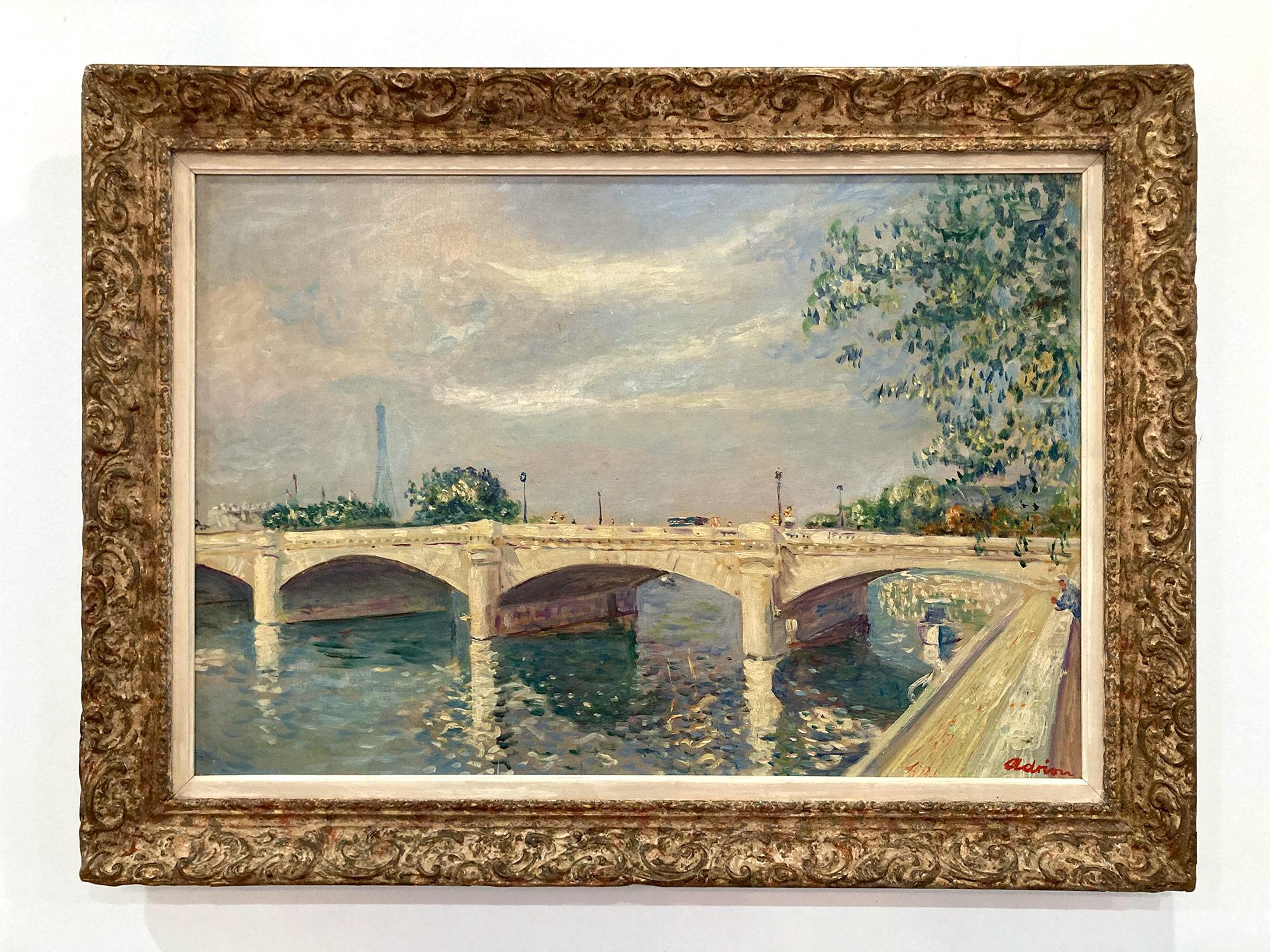Peinture à l'huile post-impressionniste « Pont de la Concorde » en Seine à Paris  en vente 7