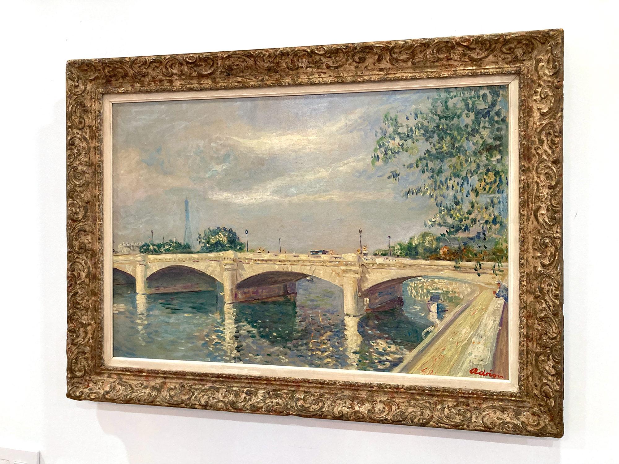 Peinture à l'huile post-impressionniste « Pont de la Concorde » en Seine à Paris  en vente 8