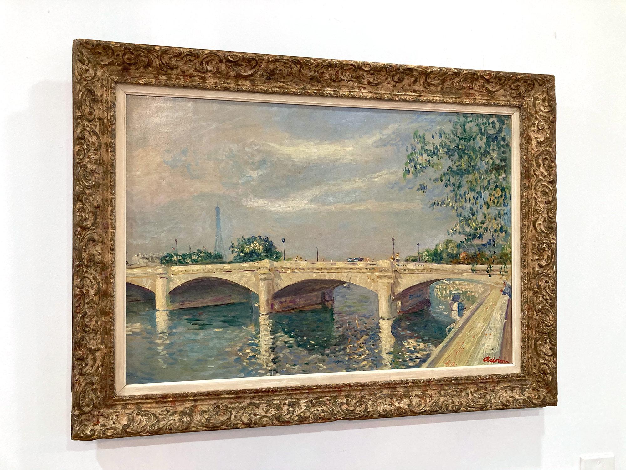 Peinture à l'huile post-impressionniste « Pont de la Concorde » en Seine à Paris  en vente 9