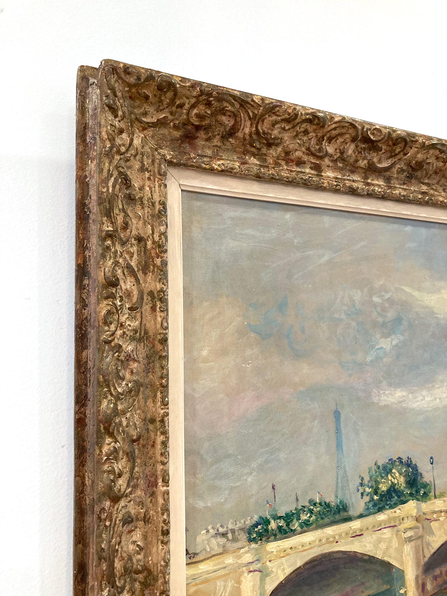 Peinture à l'huile post-impressionniste « Pont de la Concorde » en Seine à Paris  en vente 10