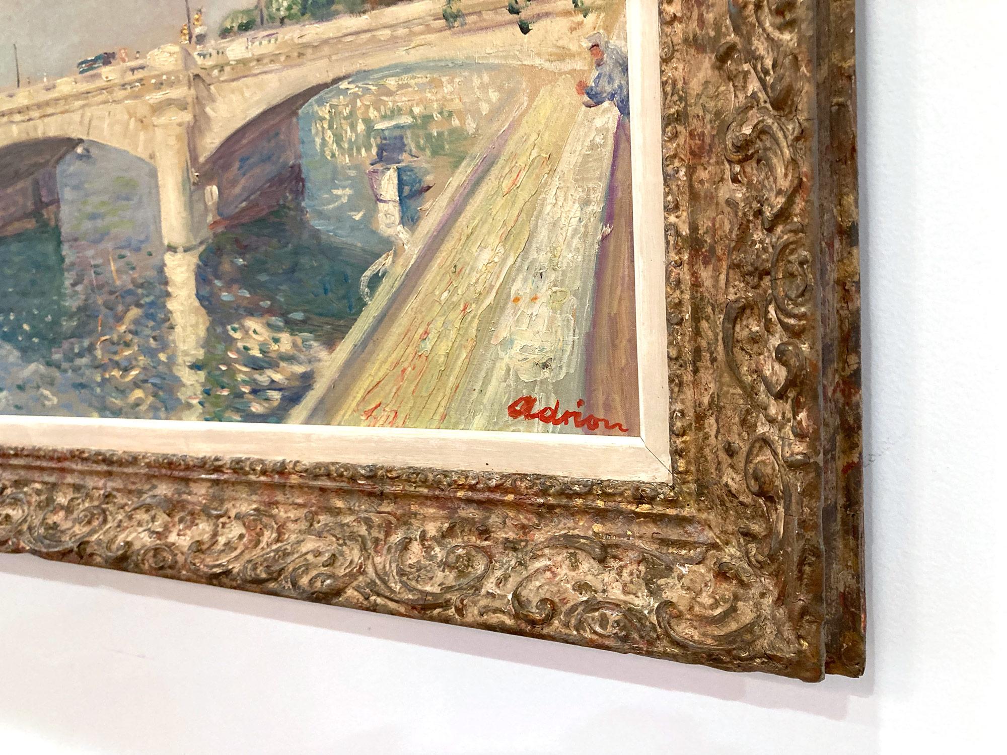 Peinture à l'huile post-impressionniste « Pont de la Concorde » en Seine à Paris  en vente 13