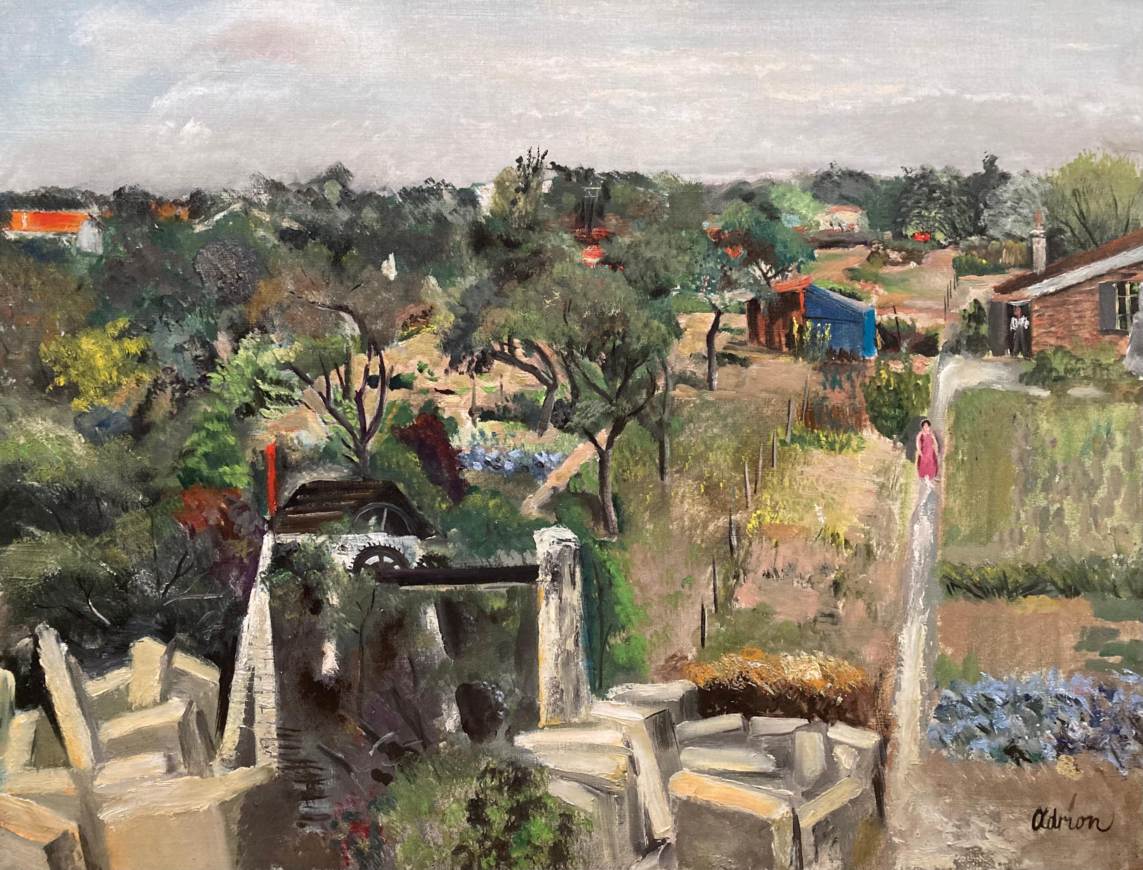 Landscape Painting Lucien Adrion - The Vegetable Allotments (Les jardins potagers)