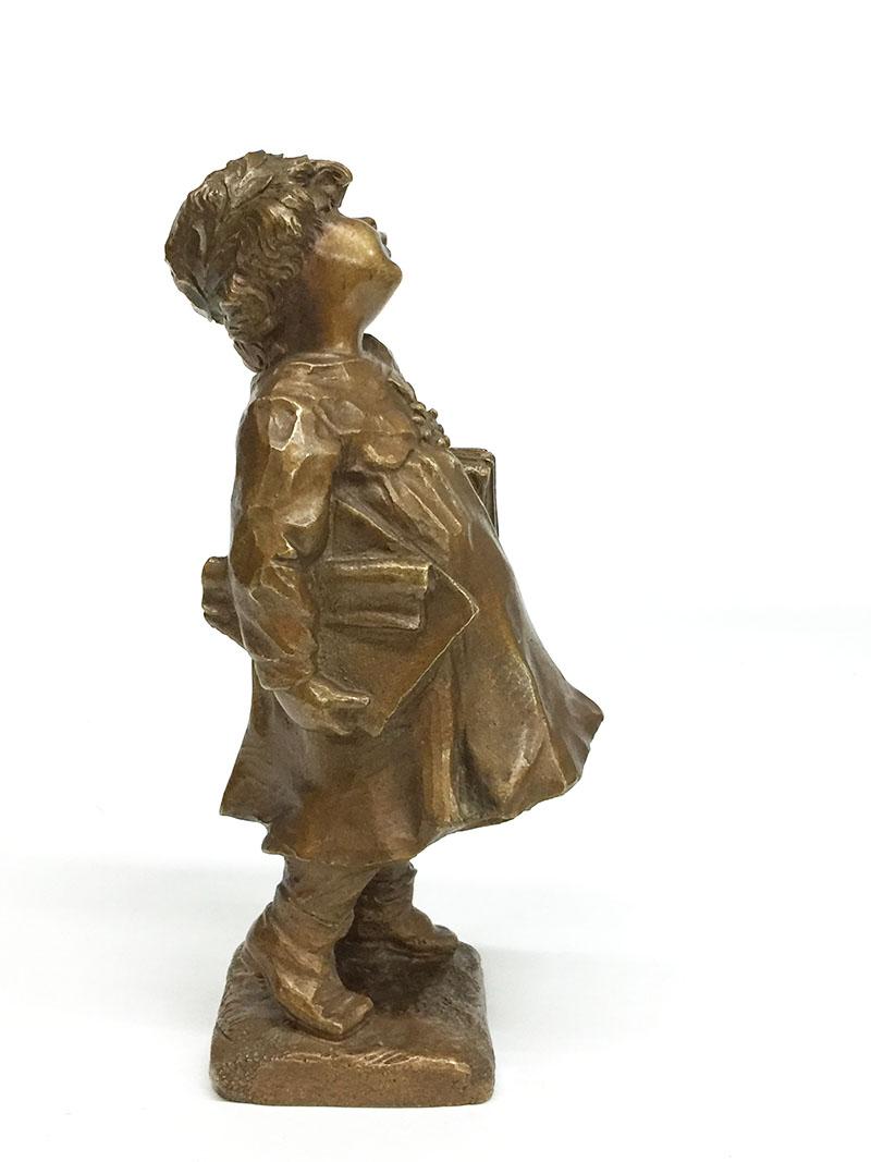 Francese Lucien Alliot, piccola statuetta francese in bronzo in vendita