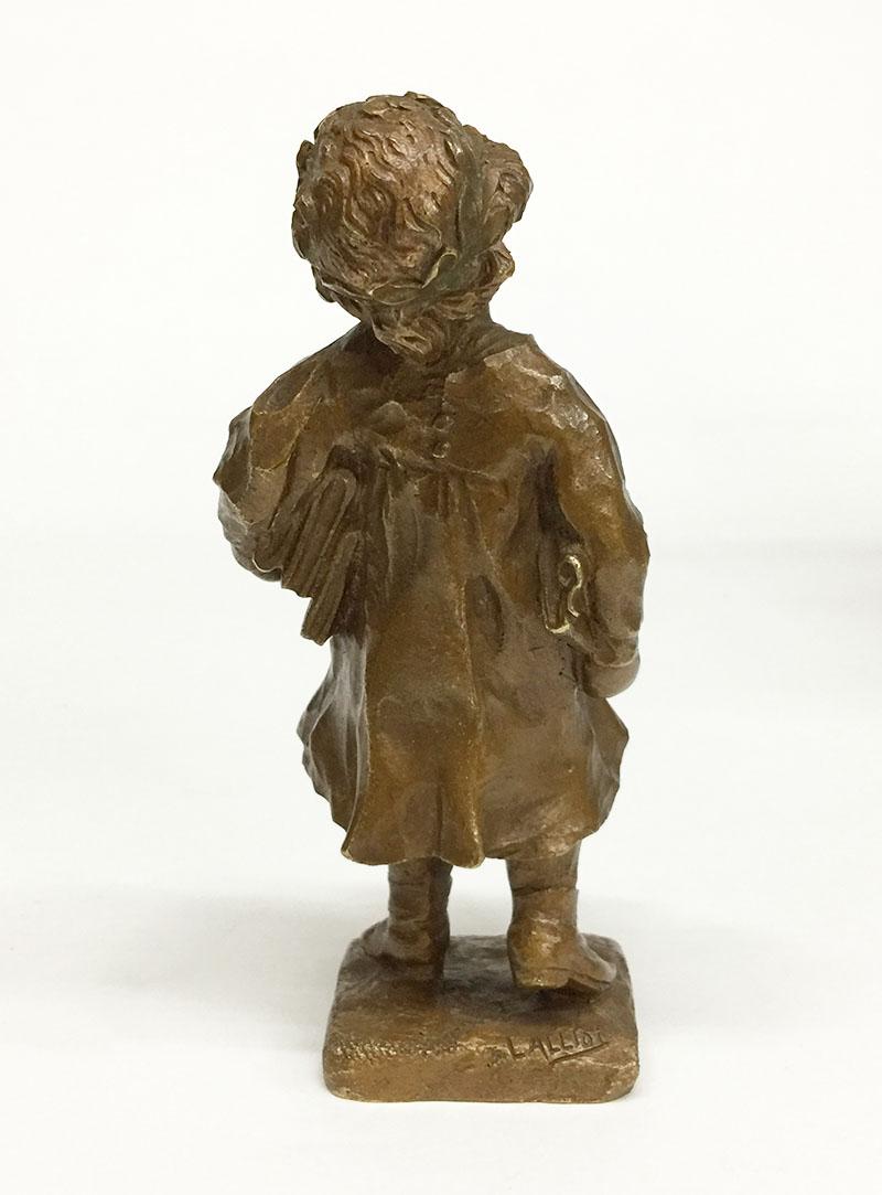 20th Century Lucien Alliot French Small Bronze Figurine For Sale