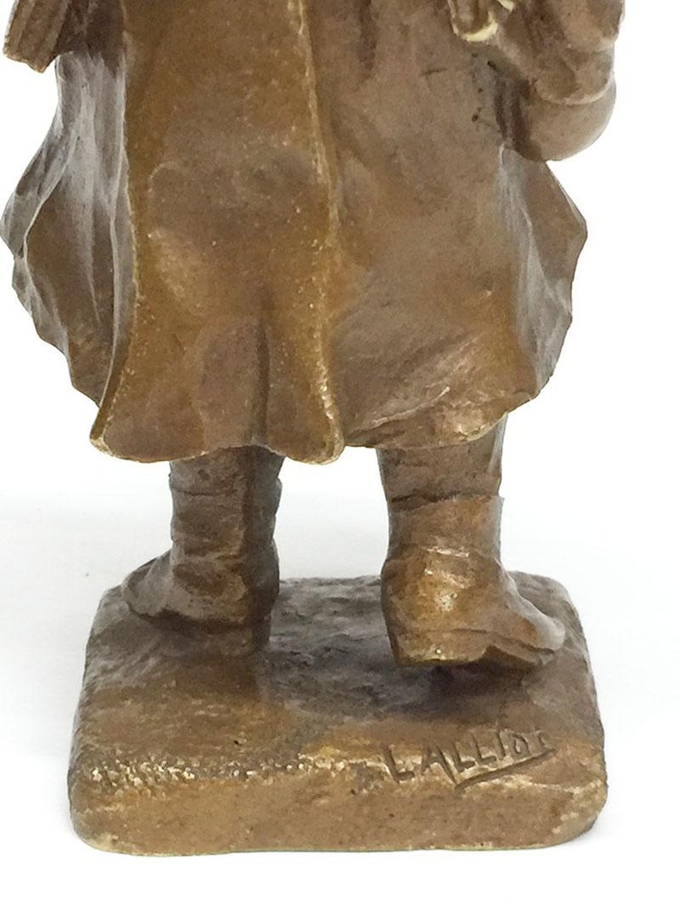 Lucien Alliot French Small Bronze Figurine For Sale 1