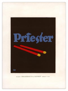 Prietster Matchstick, Graphic Object poster advertisement by Lucian Bernhard