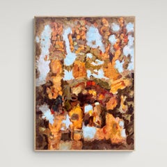 Lucien Beyer Abstract Expressionist Oil Painting, France Circa 1960