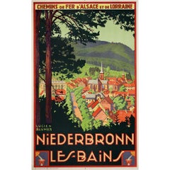 Circa 1920 lithographic travel poster - Spa town of Niederbronn-les-Bains Alsace