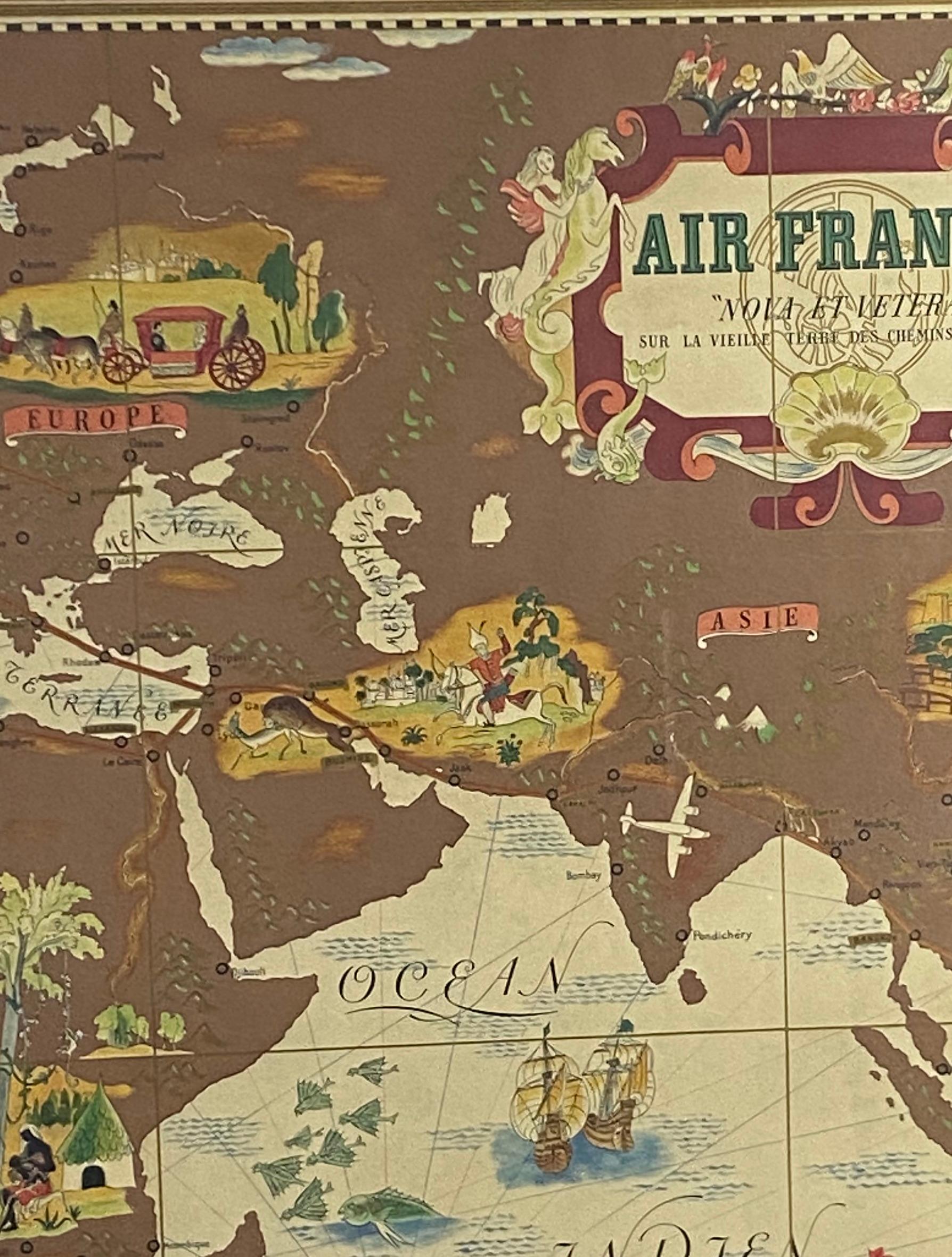 Air France 'Nova et Vetera' poster map designed by Lucien Boucher

Paris France 1939

Advertising poster designed by Lucien Boucher for the Air France company and published in Paris by Perceval in 1939 at the dawn of World War II. It is one of