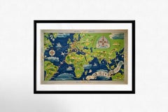1937 Original planisphere by Lucien boucher - World map