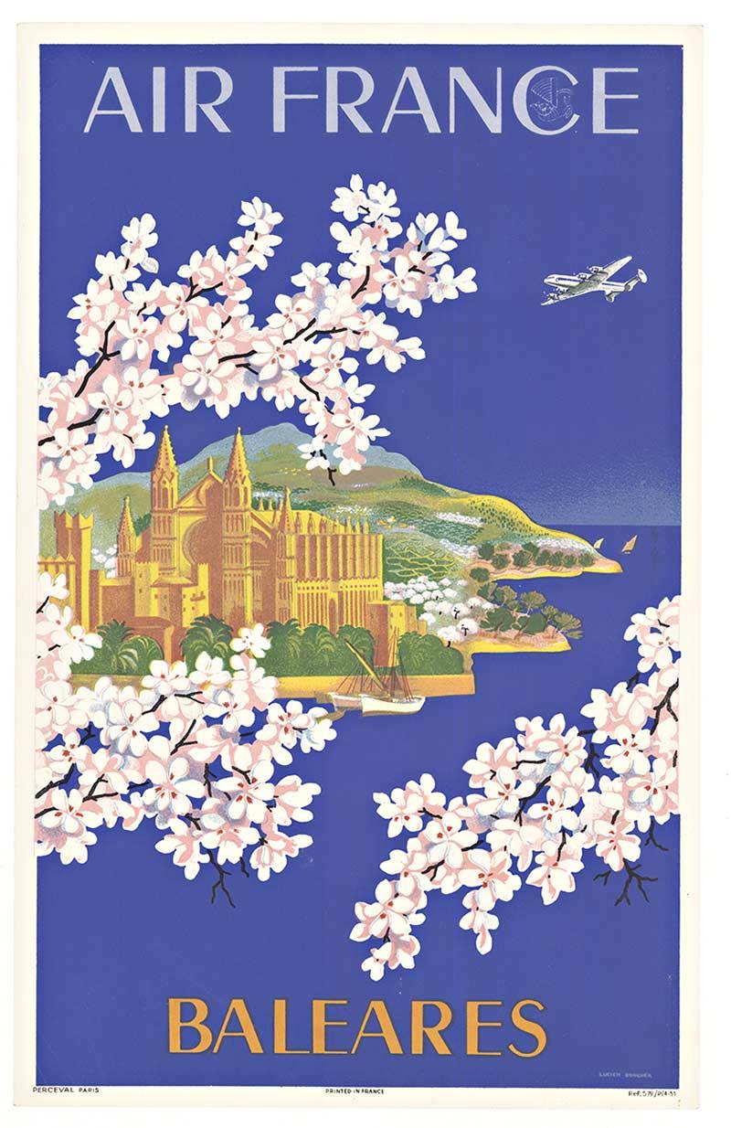 Air France Baleares (Balearic) original vintage travel poster