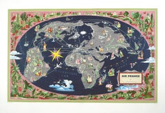 Air France Map - Blue Pink