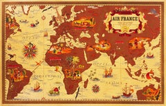 Vintage Air France Map