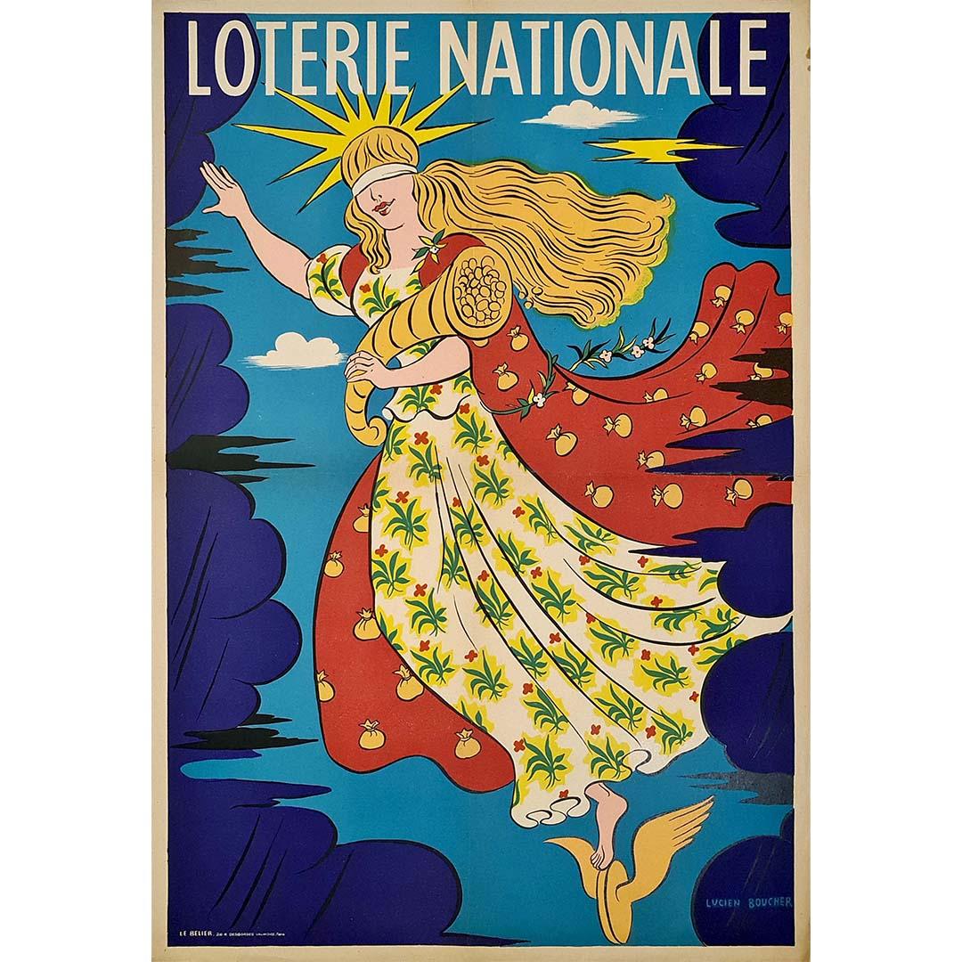 Old poster of publicity realized by Lucien Boucher for the National Lottery.

The French National Lottery, created in 1933 to help war invalids, veterans and victims of agricultural disasters was the most important lottery organizer in
