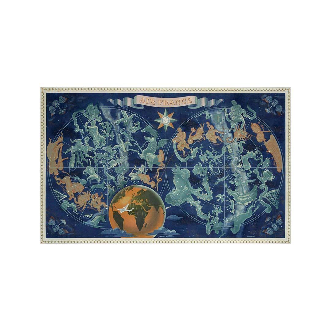 Lucien Boucher’s iconic 1956 “Signes du Zodiaque” original poster for Air France For Sale 1