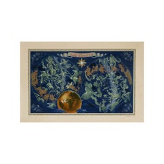 Original 1951 Air France poster by Lucien Boucher - zodiac symbols