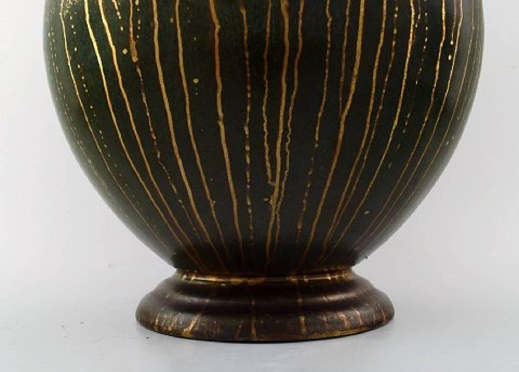 Lucien Brisdoux, France, Art Deco Pottery Lidded Vase, Unique Work In Excellent Condition For Sale In Copenhagen, DK