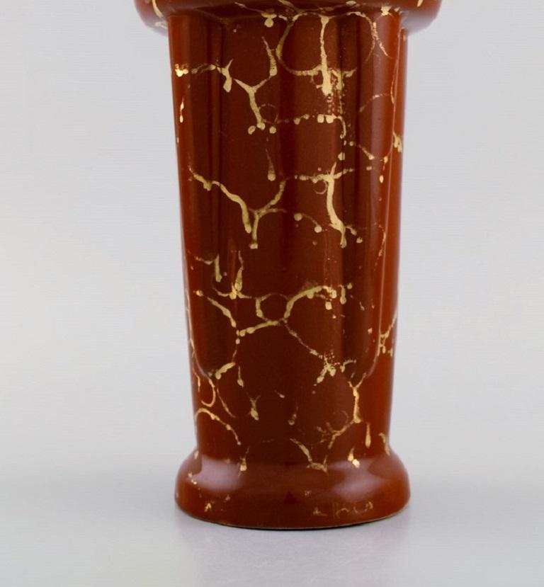 Mid-20th Century Lucien Brisdoux, France, Art Deco Vase in Glazed Stoneware, 1930/40s For Sale