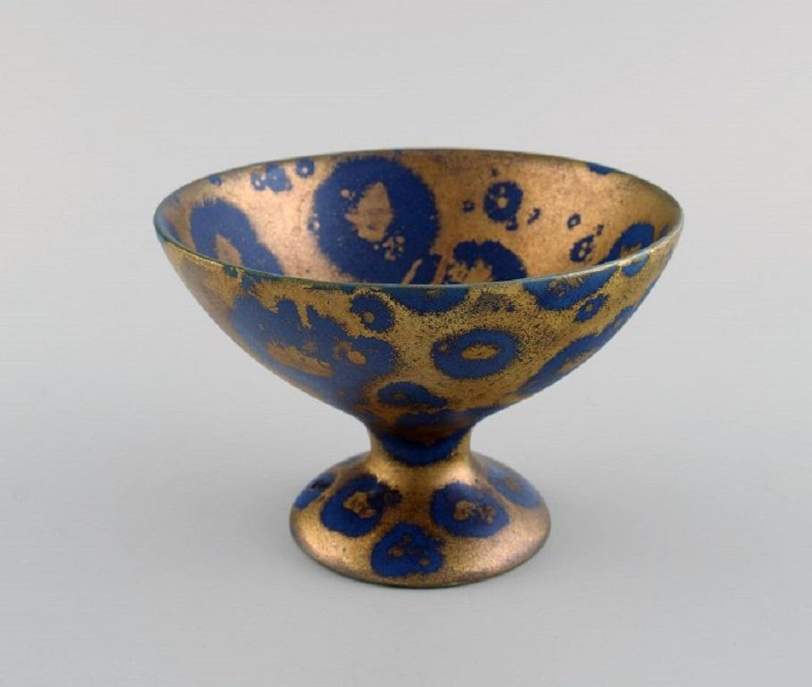 Mid-20th Century Lucien Brisdoux, France, Bowl on Foot in Glazed Stoneware For Sale