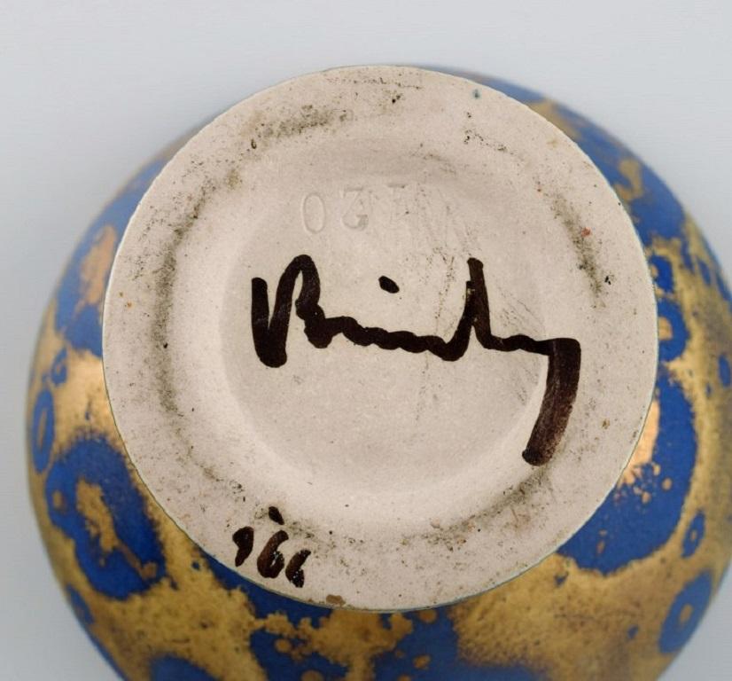 Lucien Brisdoux, France, Bowl on Foot in Glazed Stoneware For Sale 1
