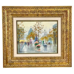 Lucien Carbonell Óleo original, Escena callejera parisina