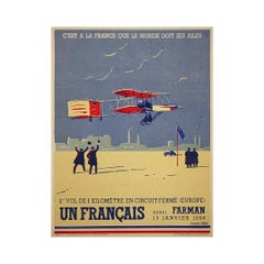 CIRCA 1930 Luftfahrtgeschichte : Henri Farmans historischer Flug in einem geschlossenen Kreislauf