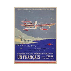 Circa 1930 aviation history: the first successful flight of a seaplane