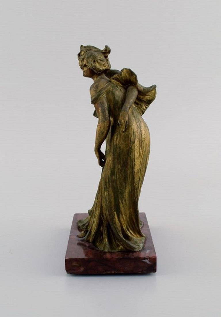 Lucien Charles Edouard Alliot Art Nouveau Bronze Sculpture 1
