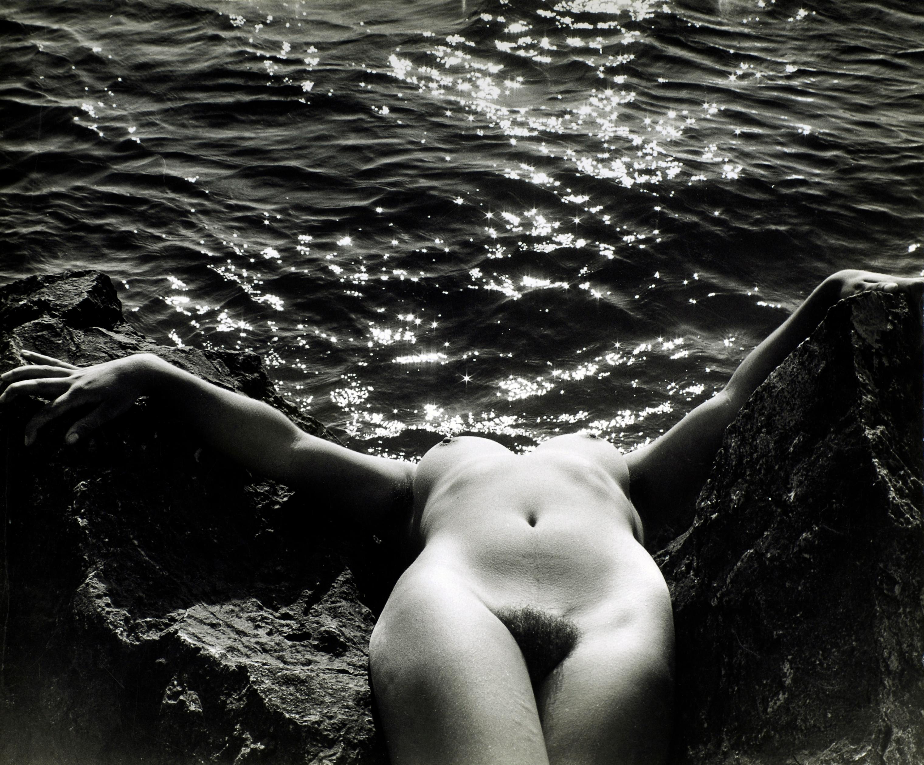 Lucien Clergue Black and White Photograph - Nu de la plage, Castaigne 1968