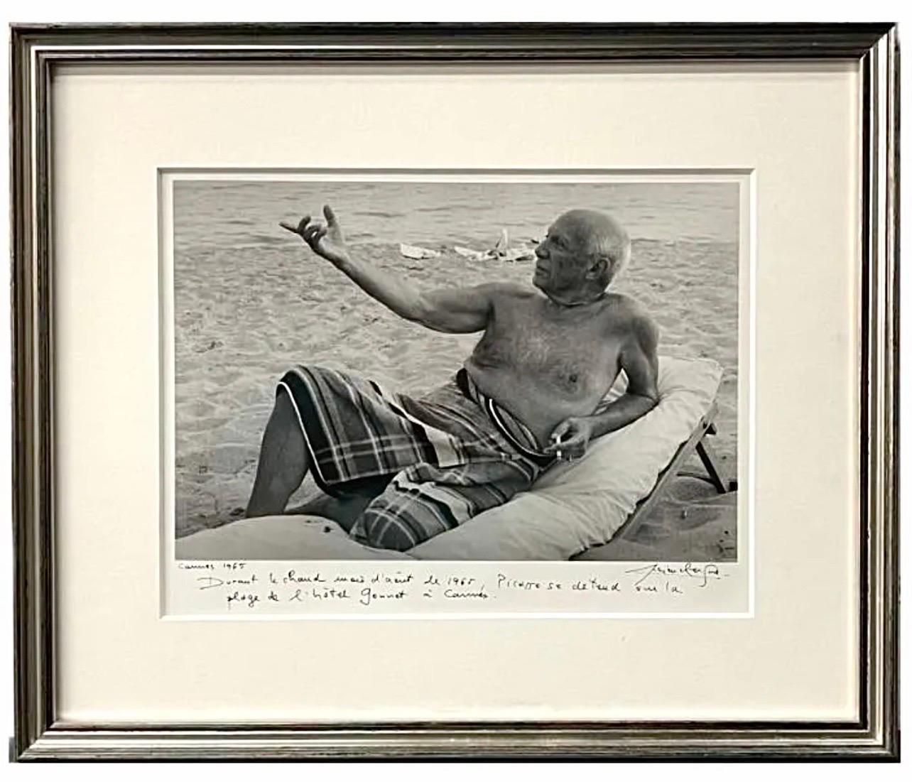Lucien Clergue - Silver Gelatin Photograph Hand Signed Photo Pablo Picasso,  Beach Lucien Clergue For Sale at 1stDibs