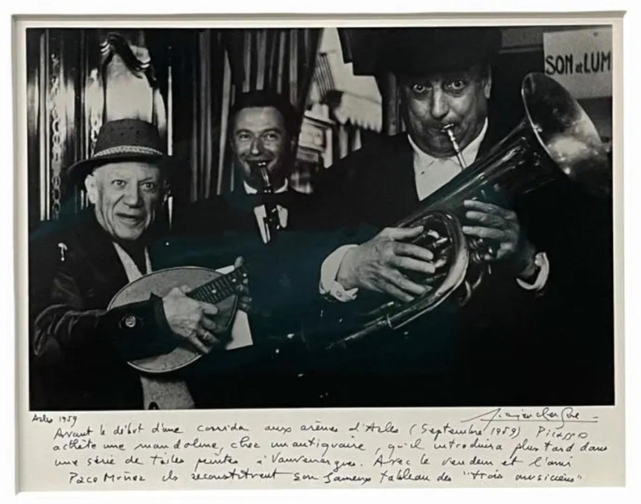 Silver Gelatin Photograph Hand Signed Photo Pablo Picasso Music Lucien Clergue For Sale 1