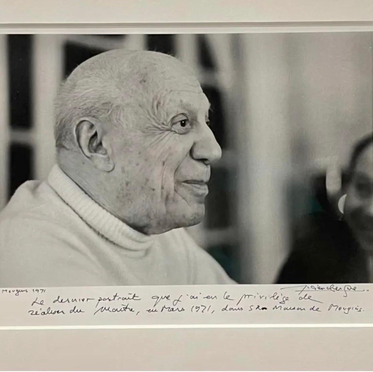 Fotografia alla gelatina d'argento firmata a mano Pablo Picasso Profilo Lucien Clergue 2