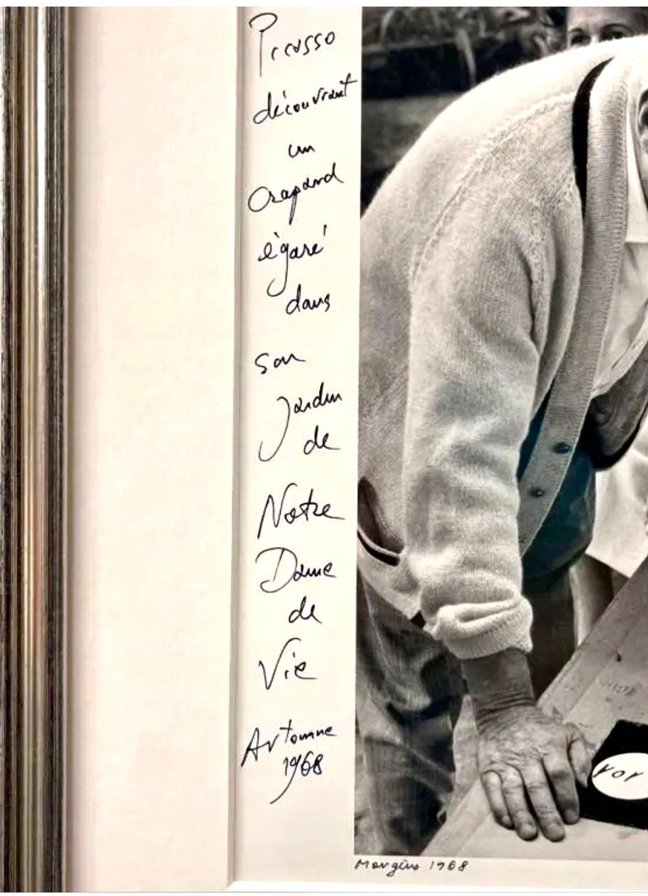 Silver Gelatin Photograph Hand Signed Photo Pablo Picasso Profile Lucien Clergue en vente 2