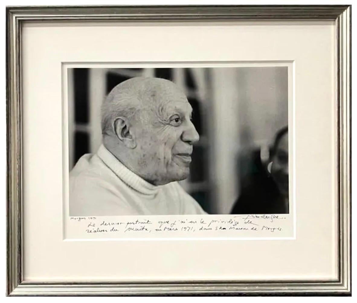 Photographie gélatino-argentique signée à la main Photo Pablo Picasso profil Lucien Clergue
