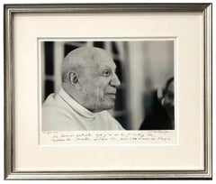 Vintage Silver Gelatin Photograph Hand Signed Photo Pablo Picasso Profile Lucien Clergue