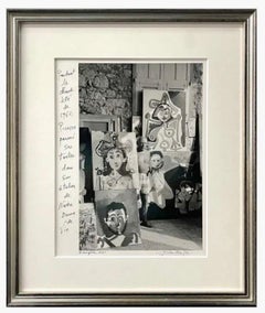 Vintage Silver Gelatin Photograph Hand Signed Photo Pablo Picasso Studio, Lucien Clergue