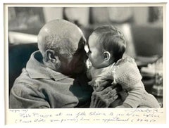Silver Gelatin Photograph Hand Signed Photo Pablo Picasso w Baby Lucien Clergue