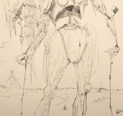 Ange se Promenant, gravure surréaliste de Lucien Coutaud