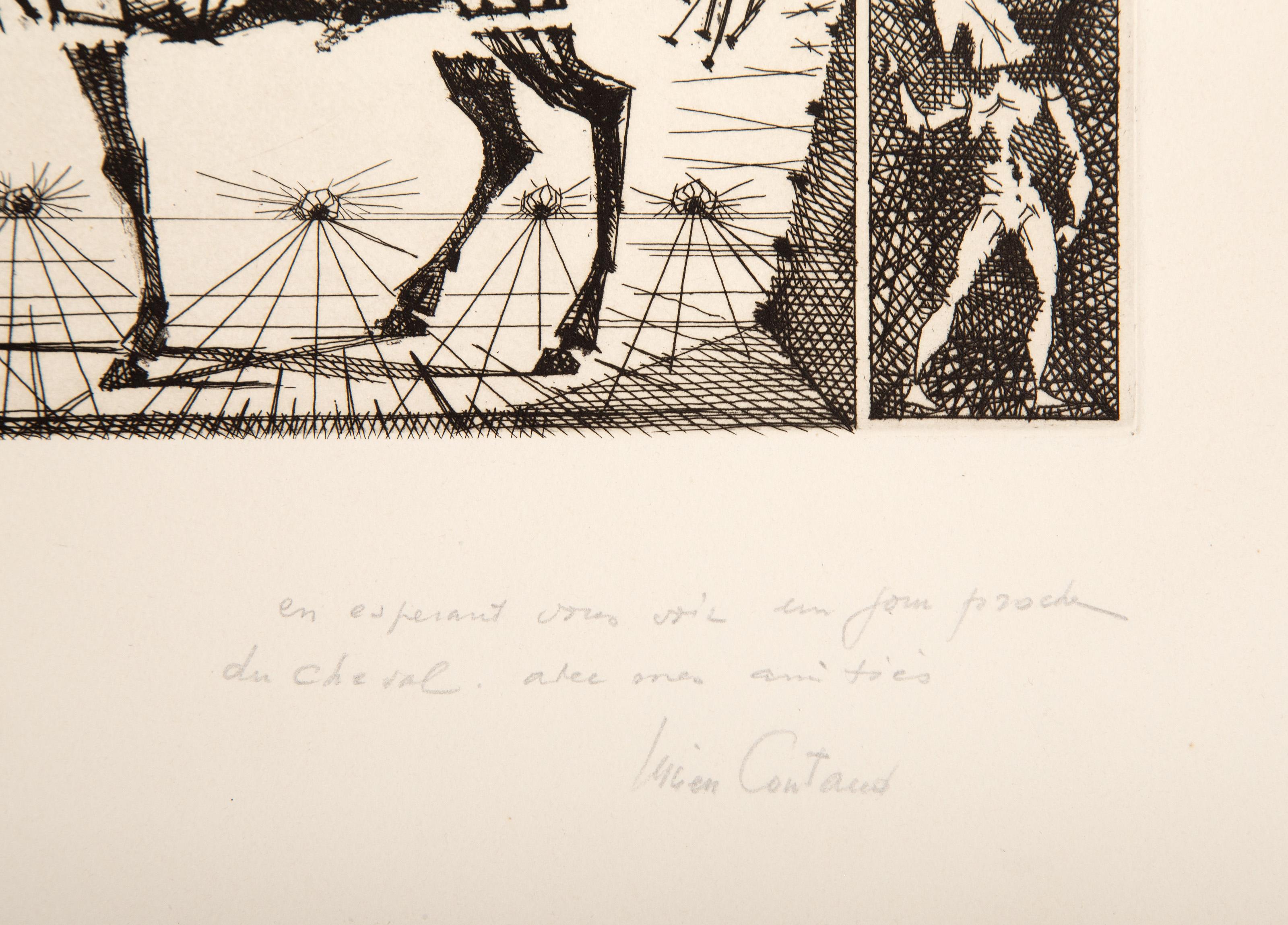 Le Cheval de Briques, Modern Etching by Lucien Coutaud For Sale 3