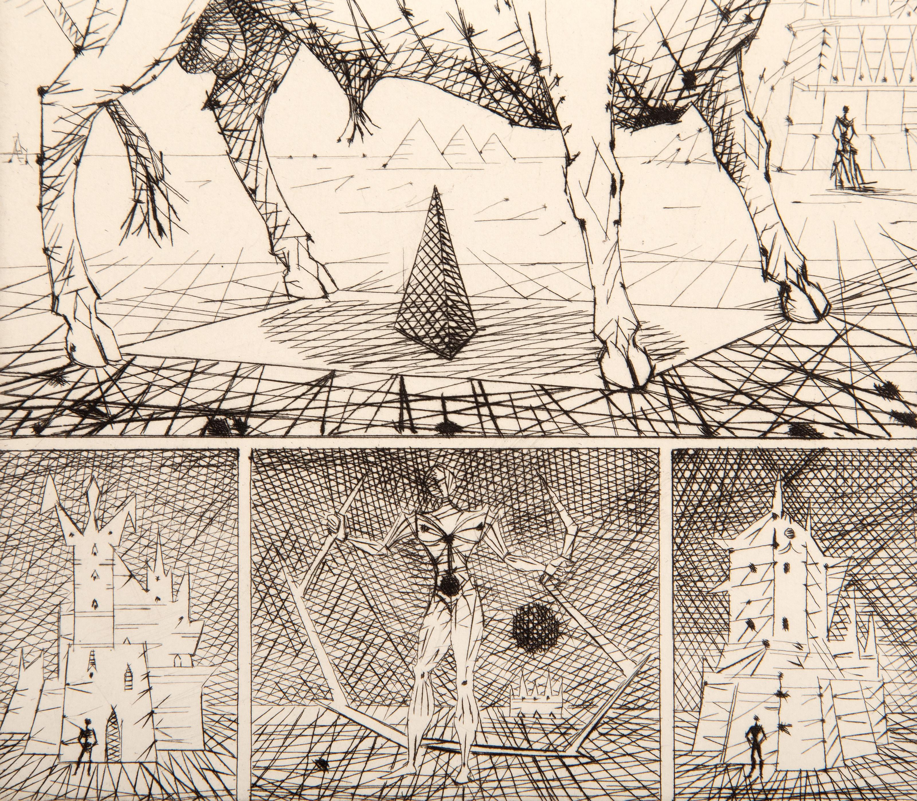 Le Taureau Blanc III, Surrealist Etching by Lucien Coutaud For Sale 1