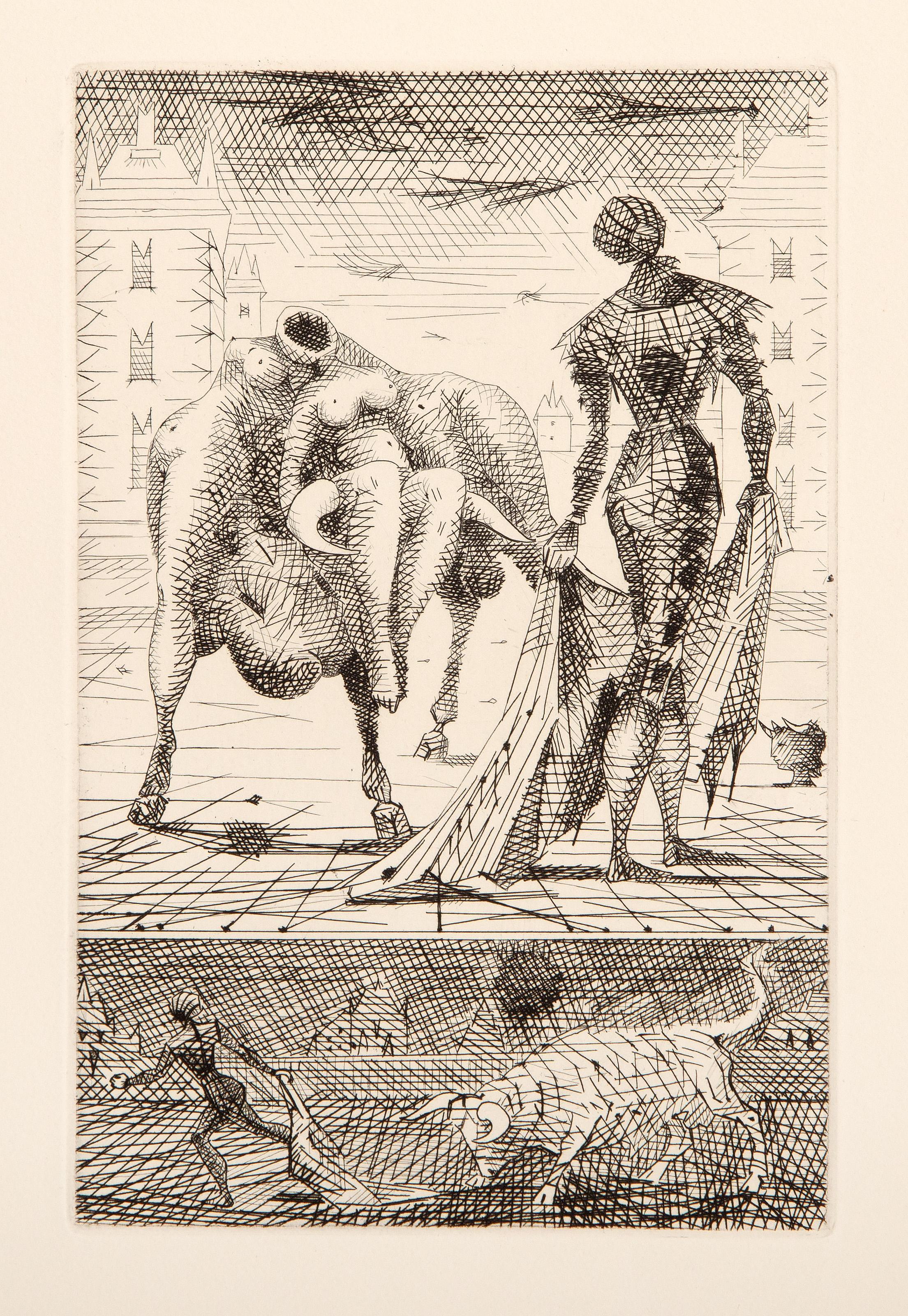 Lucien Coutaud, French (1904 - 1977) -  Le Taureau Blanc IV, Year: 1957, Medium: Etching, Image Size: 7.75 x 5 inches, Size: 13 x 10 in. (33.02 x 25.4 cm), Description: From the collection of the late Larry Saphire.