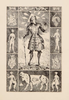 Le Taureau Blanc Plate Frontispiece, Surrealist Etching by Lucien Coutaud