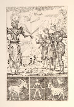 Le Taureau Blanc Plate V, Surrealist Etching by Lucien Coutaud