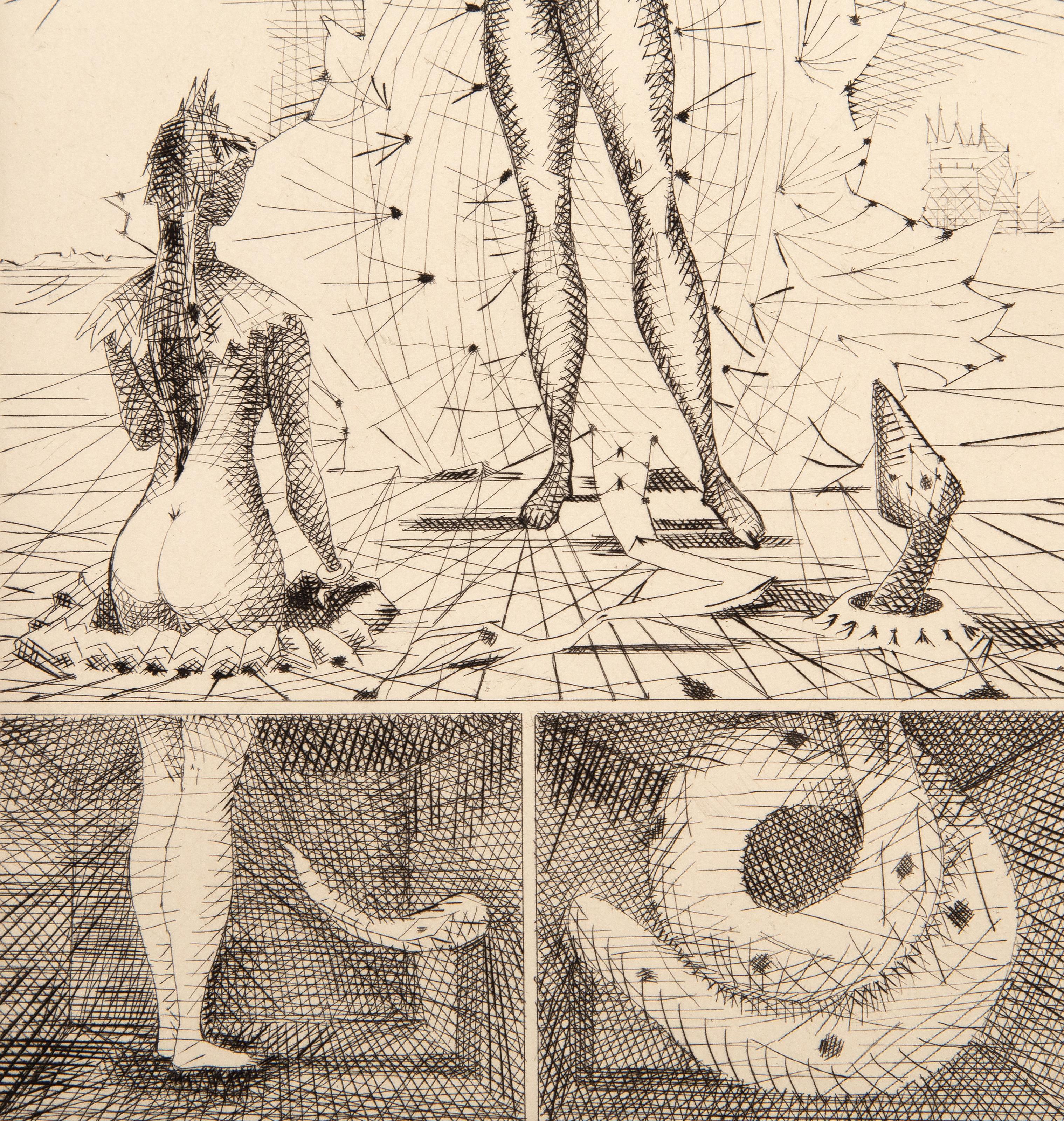 Le Taureau Blanc Plate XI, Surrealist Etching by Lucien Coutaud 2