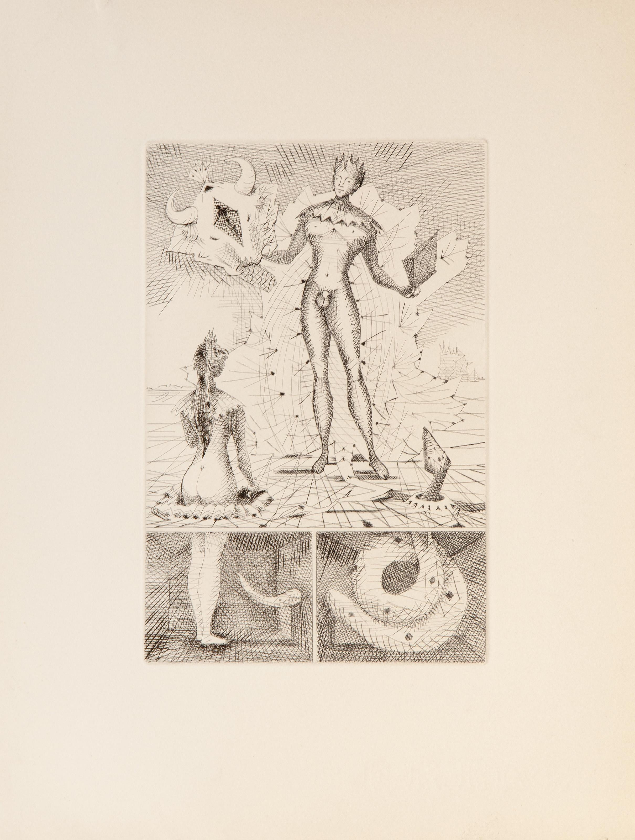 Le Taureau Blanc Plate XI, Surrealist Etching by Lucien Coutaud 3