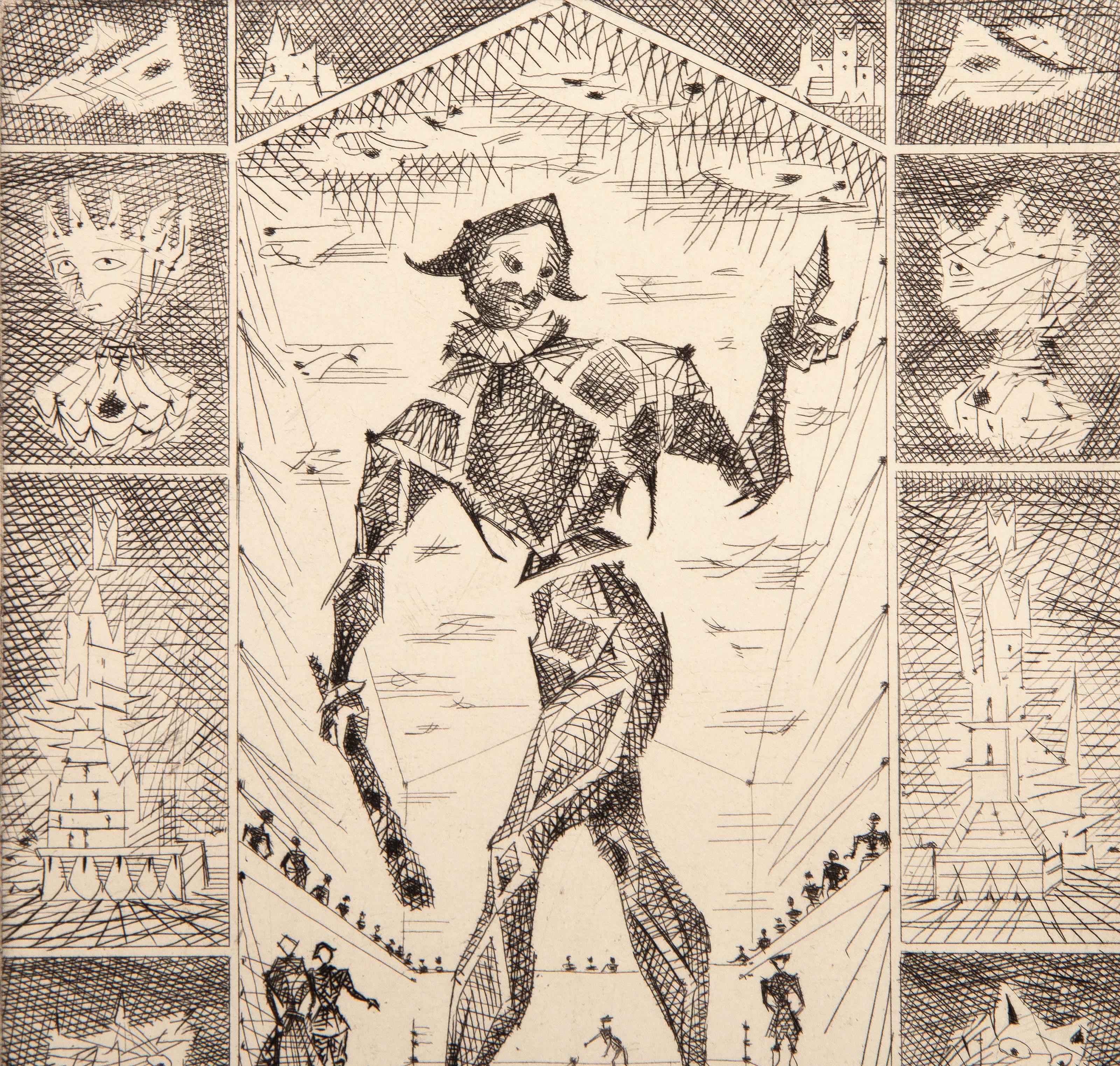 Le Taureau Blanc Plate XIII, Surrealist Etching by Lucien Coutaud 1