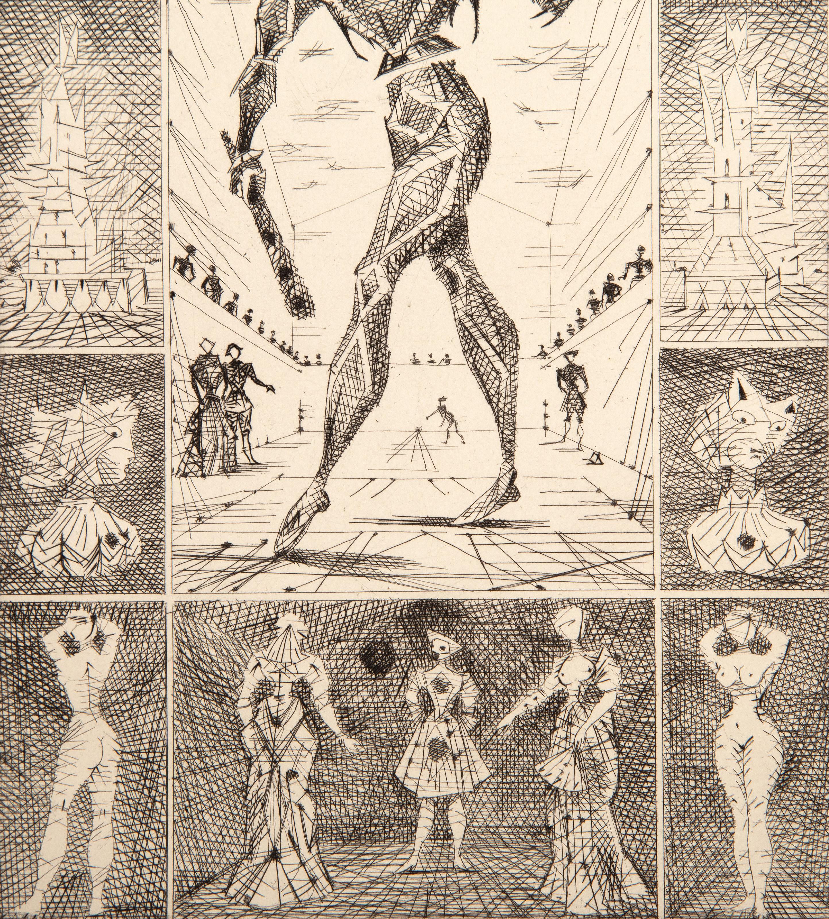 Le Taureau Blanc Plate XIII, Surrealist Etching by Lucien Coutaud 2